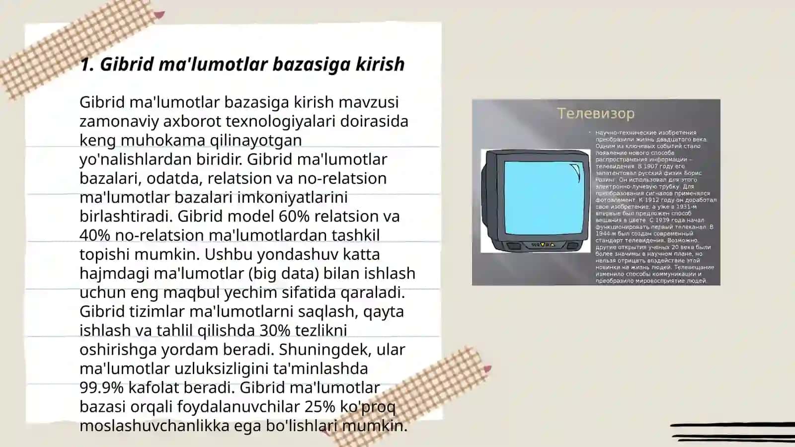 Gibrid maʼlumotlar bazasini yaratuvchi MBBT 3