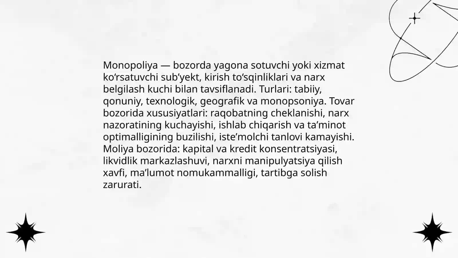 Tovar va moliya bozorlarida monopolistik faoliyatni cheklash 3