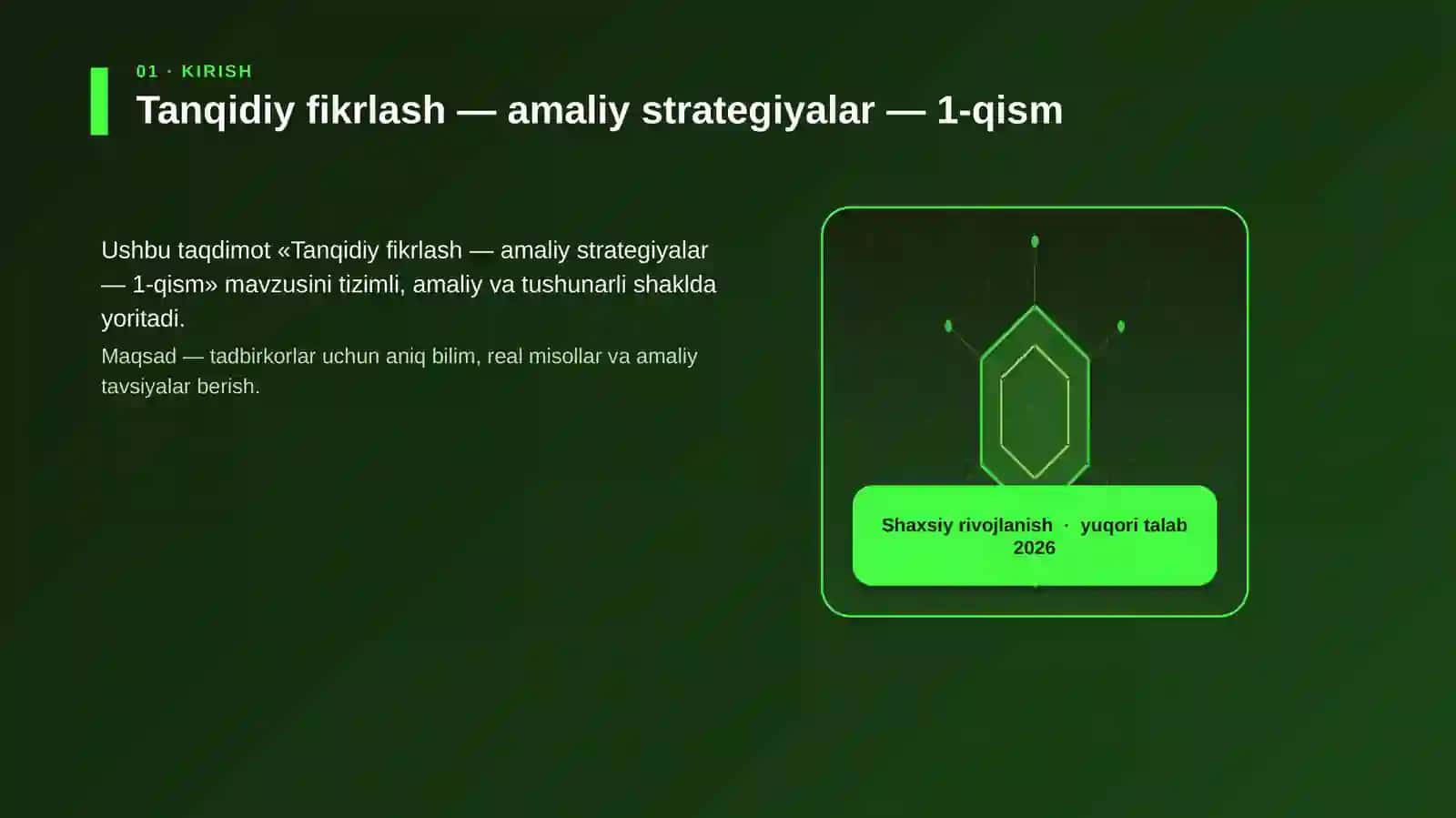 Tanqidiy fikrlash — amaliy strategiyalar — 1-qism 3
