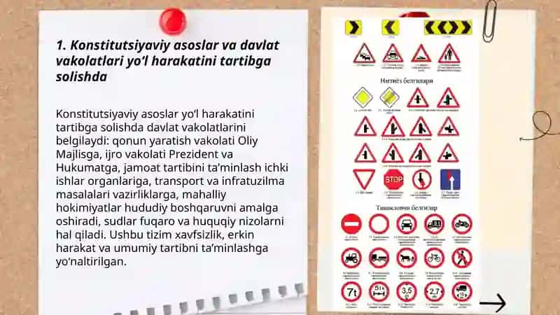 Oʻzbekiston respublikasida yoʻl harakatini huquqiy tartibga solishning huquqiy asoslari 3