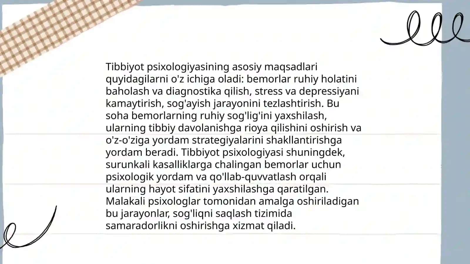 Tibbiyot Psixologiyasi Maqsadi va Vazifalari 3