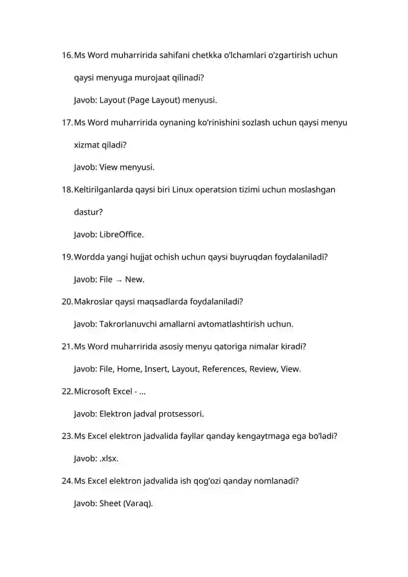 Masofaviy Akt javoblari 3