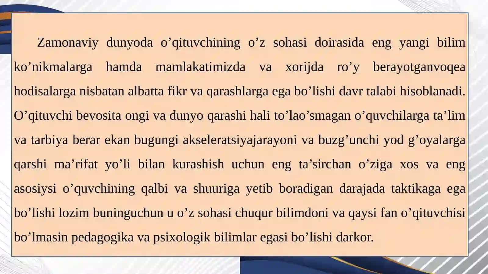 O‘qituvchining ta’lim jarayonida mahorati 3