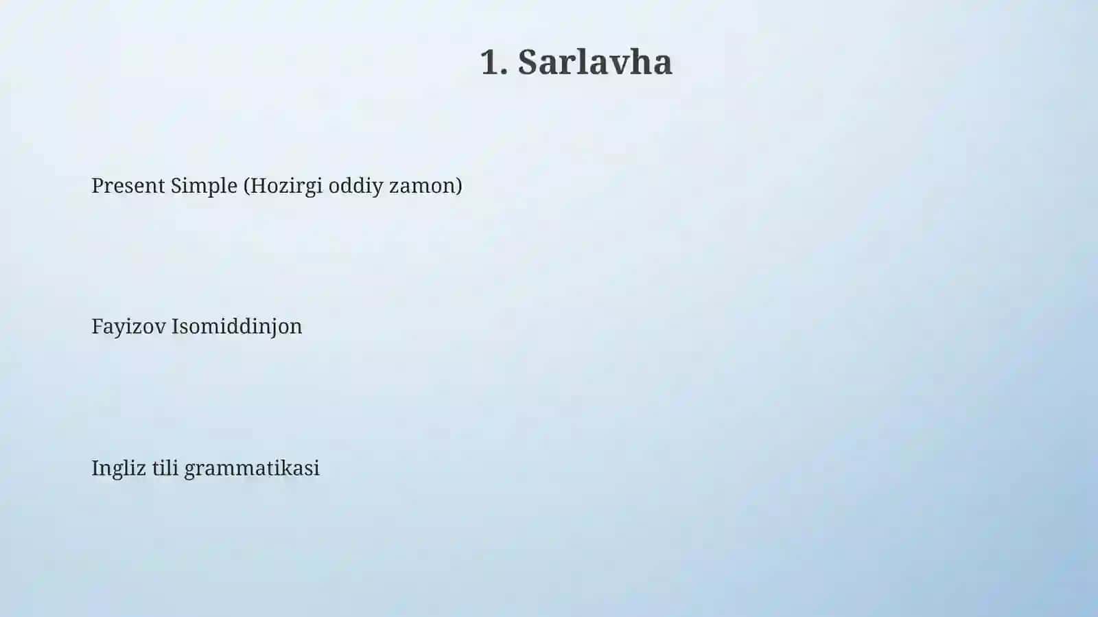 Present simple 3