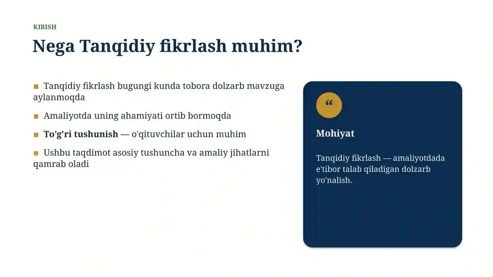 Tanqidiy fikrlash 3