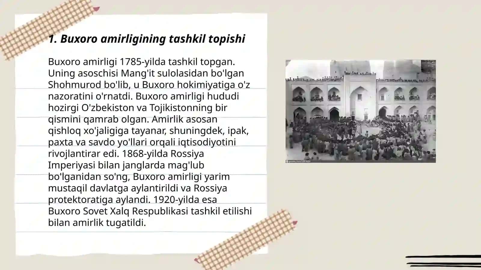 Buxoro amirligining siyosiy ijtimoiy-iqtisodiy va madaniy hayoti 3