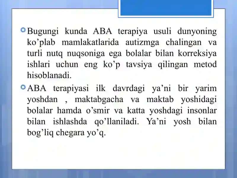 ABA terapiya haqida taqdimot 3