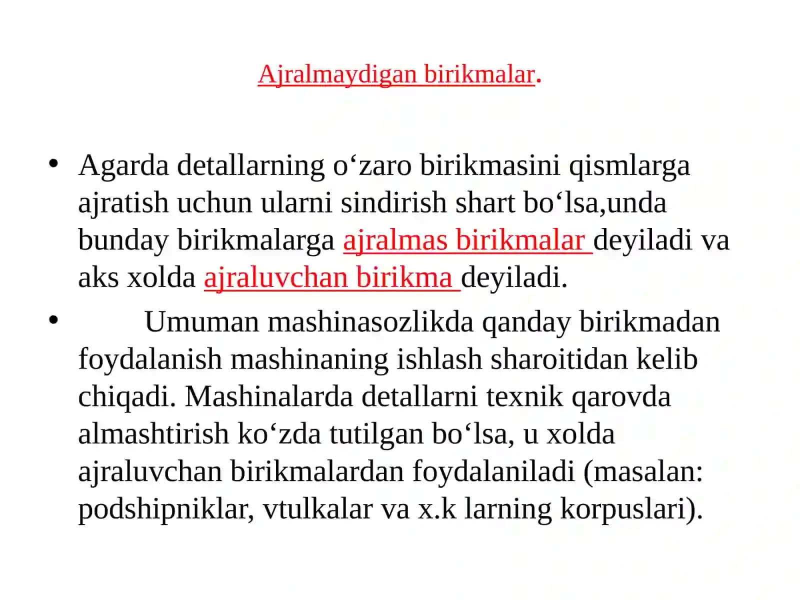 Коnstruktsiyaelementlariningbirikmalari. Аjralmaydiganbirikmalar 3