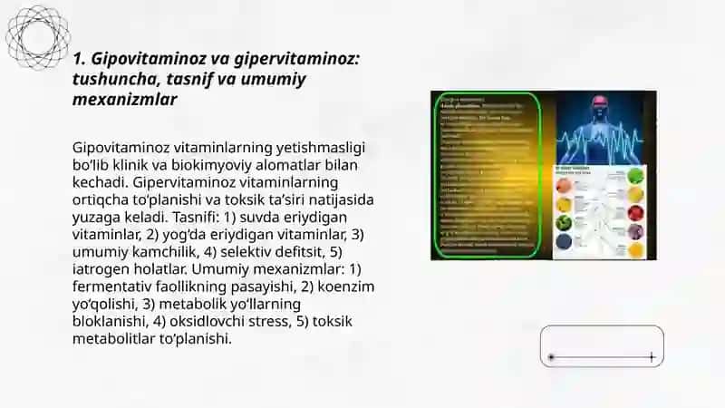 Gipovitaminoz va Gipervitaminoz Holatlarida Moddalar Almashinuvi 3