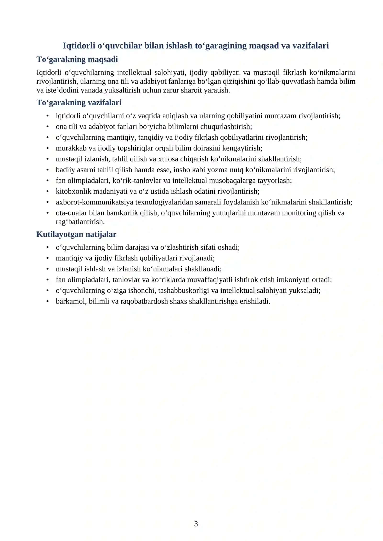IQTIDORLI O‘QUVCHILAR BILAN ISHLASH 3