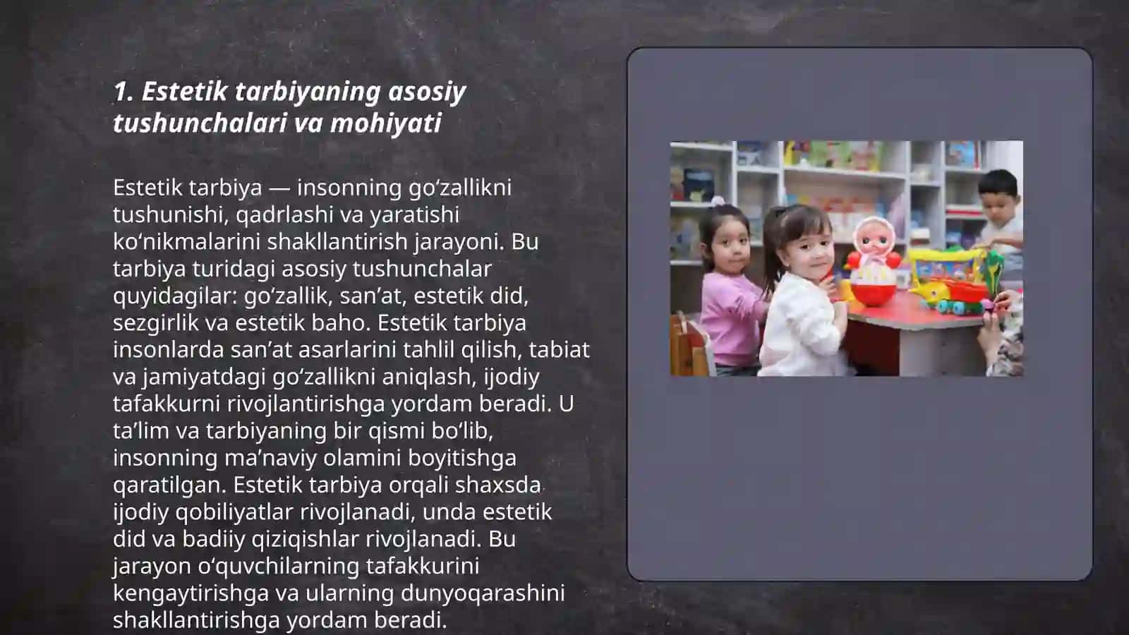 Estetik tarbiya berish 3