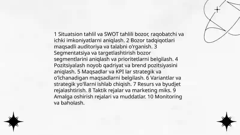 Marketingda strategik rejalashtirish 3