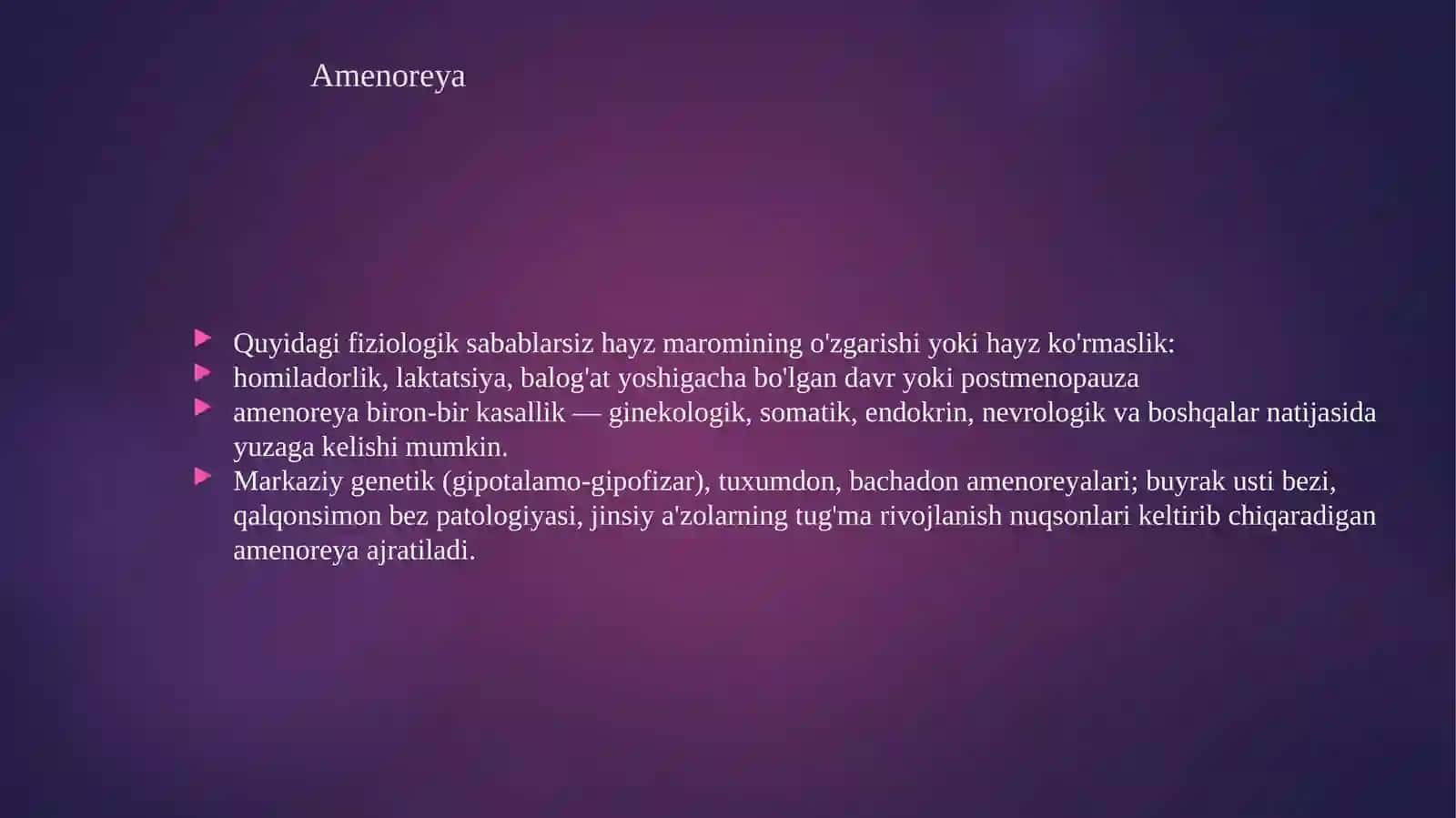 Hayz sikli buzilishlari va amenoreya 3