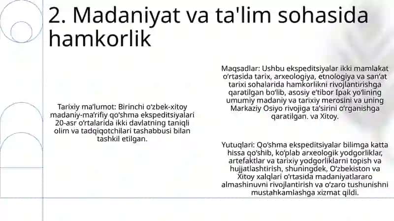 O‘zbekiston Va Xitoy Xalqaro Ekspeditsiyalari Faoliyati 3