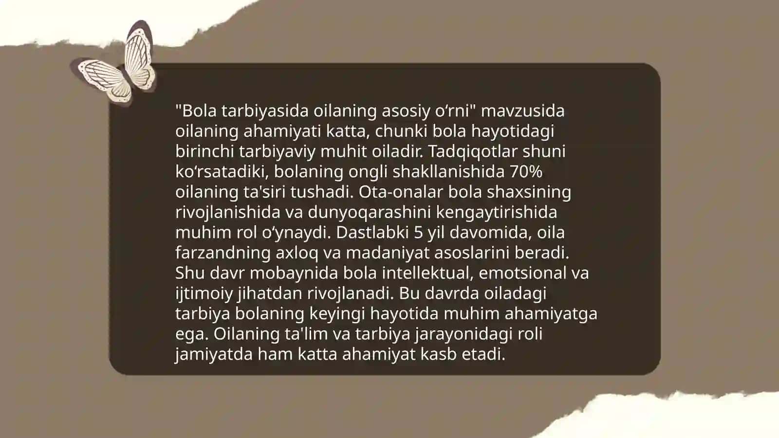 Bola tarbiyasida oilaning asosiy o‘rni 3
