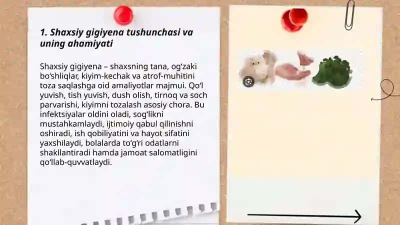 Shaxsiy gigeyna.Sanitariya maorif ishini tashkil etishi 3