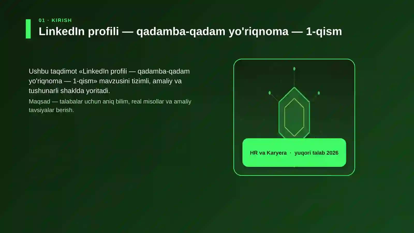 LinkedIn profili — qadamba-qadam yo'riqnoma — 1-qism 3