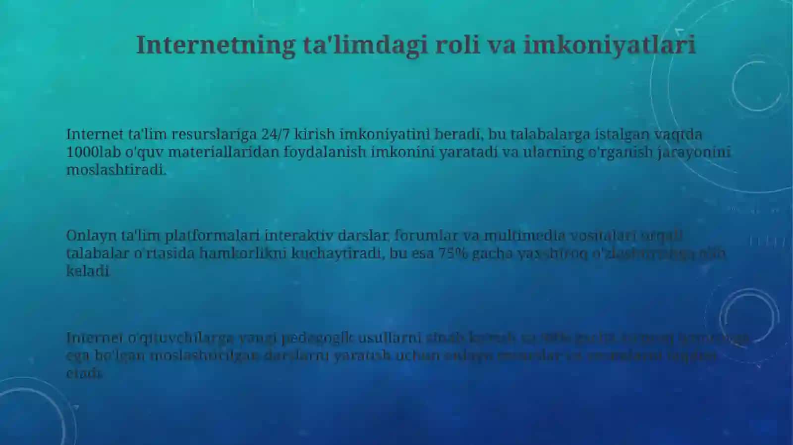 Internet va ta'lim: Imkoniyatlar va istiqbollar 3