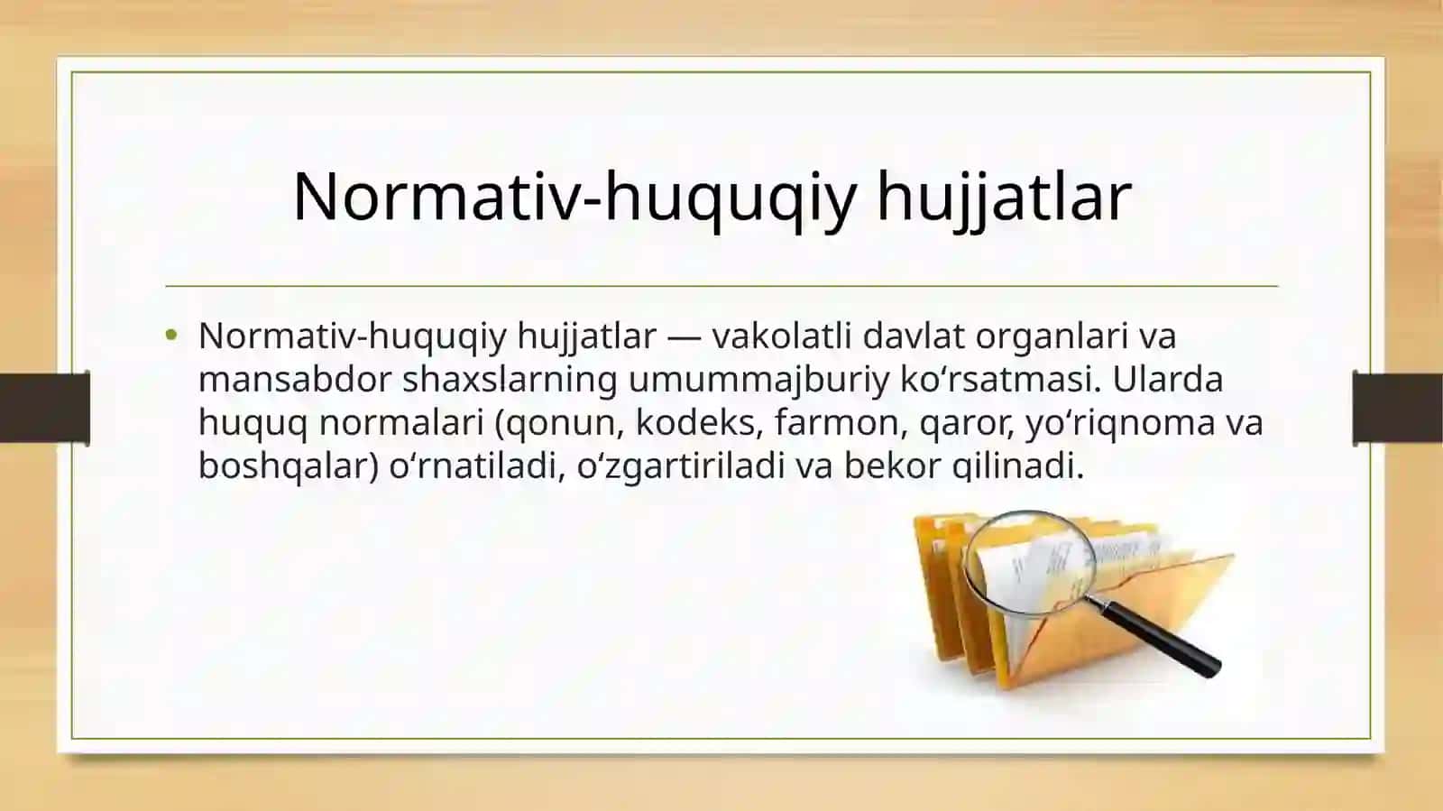 NORMATIV-HUQUQIY HUJJATLARNING TURLARI 3
