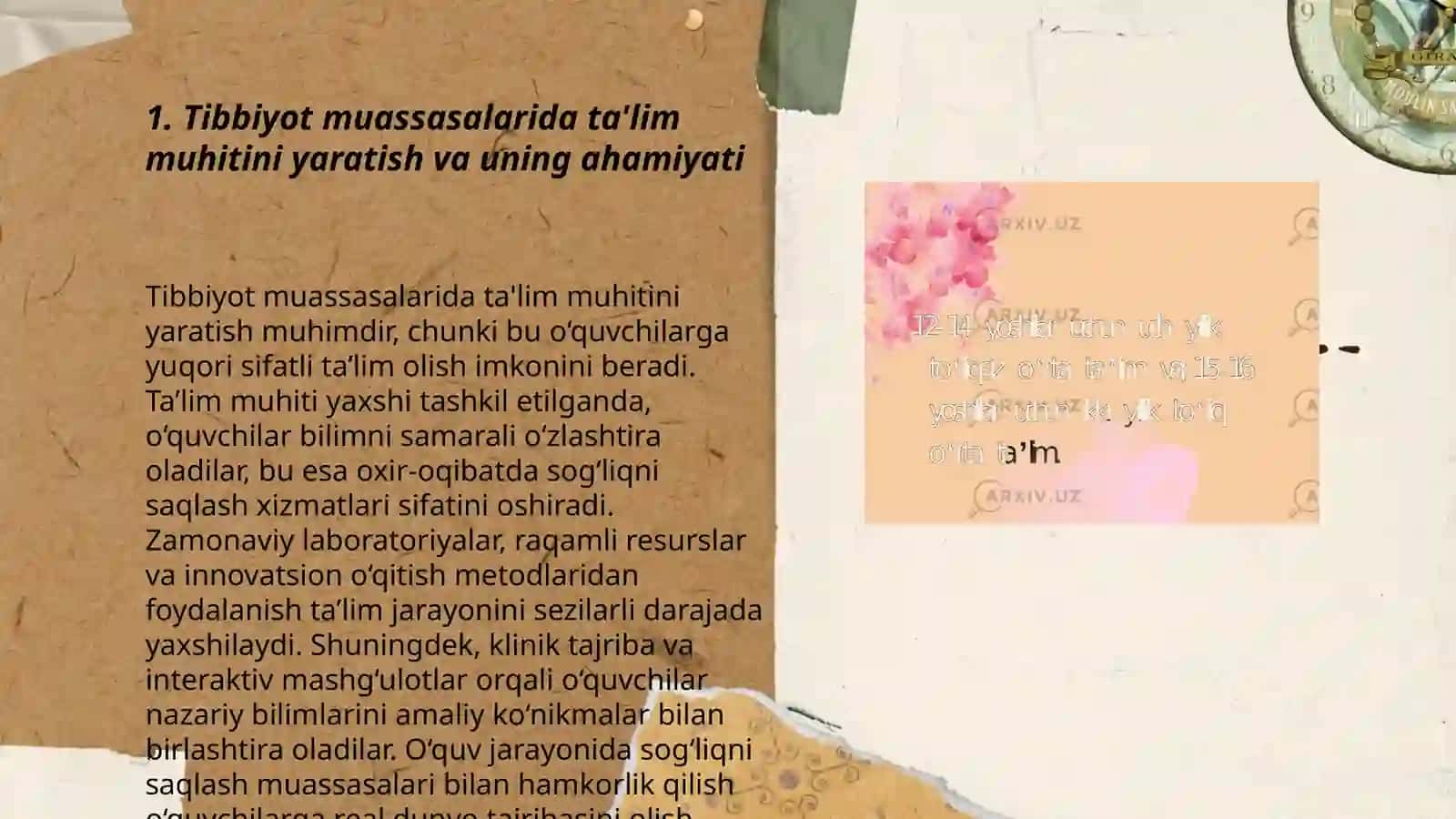 Tibbiyot muassasalarida uzoq muddat davolanayotgan bolalar uchun ta'lim muhitini yaratish 3