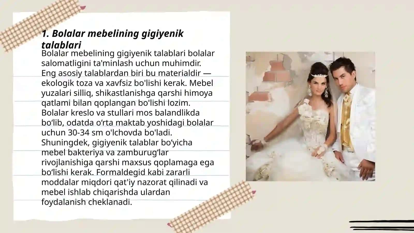 Bolalar va o'smirlar muassasalarida mebellar va jihozlarni gigiyenik baholash 3
