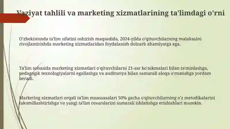 Marketing xizmati orqali pedagoglar malakasini oshirish 3