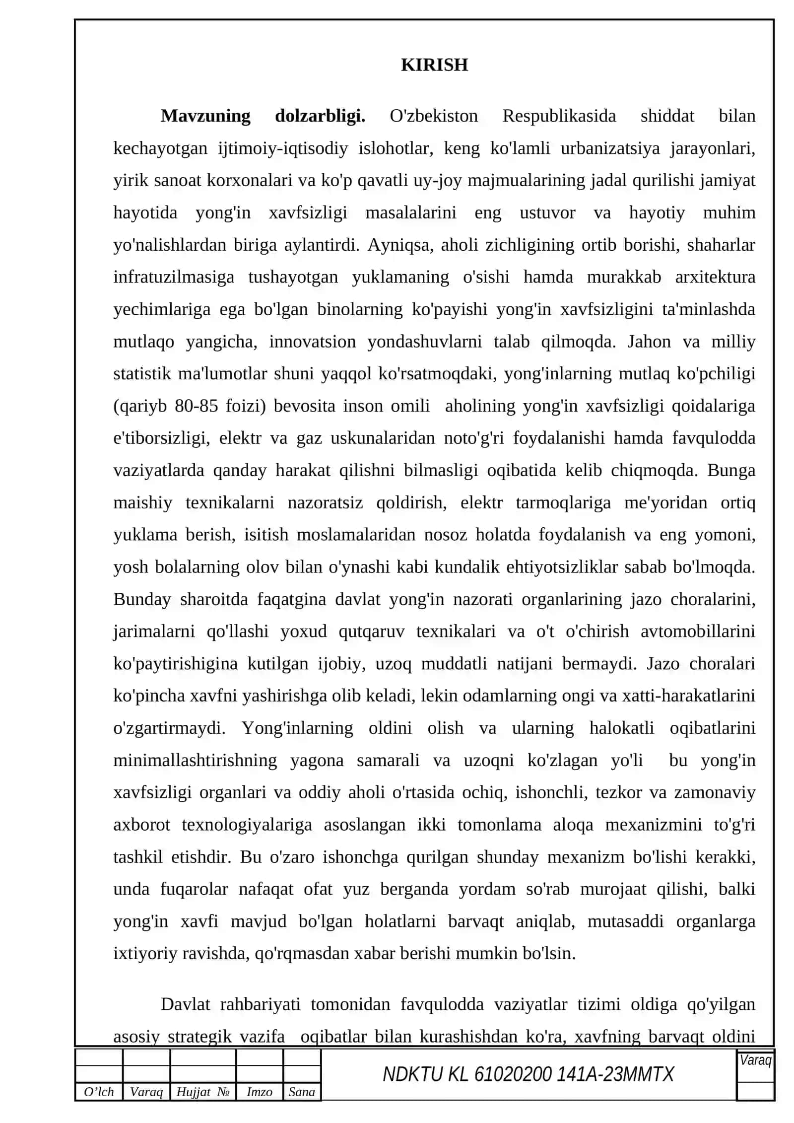 FVDT TASHKILIY-HUQUQIY ASOSLARI. FAVQULODDA VAZIYATLAR FANIDAN KURS ISHI 3-4-5-CHI KURSLAR UCHUN 3