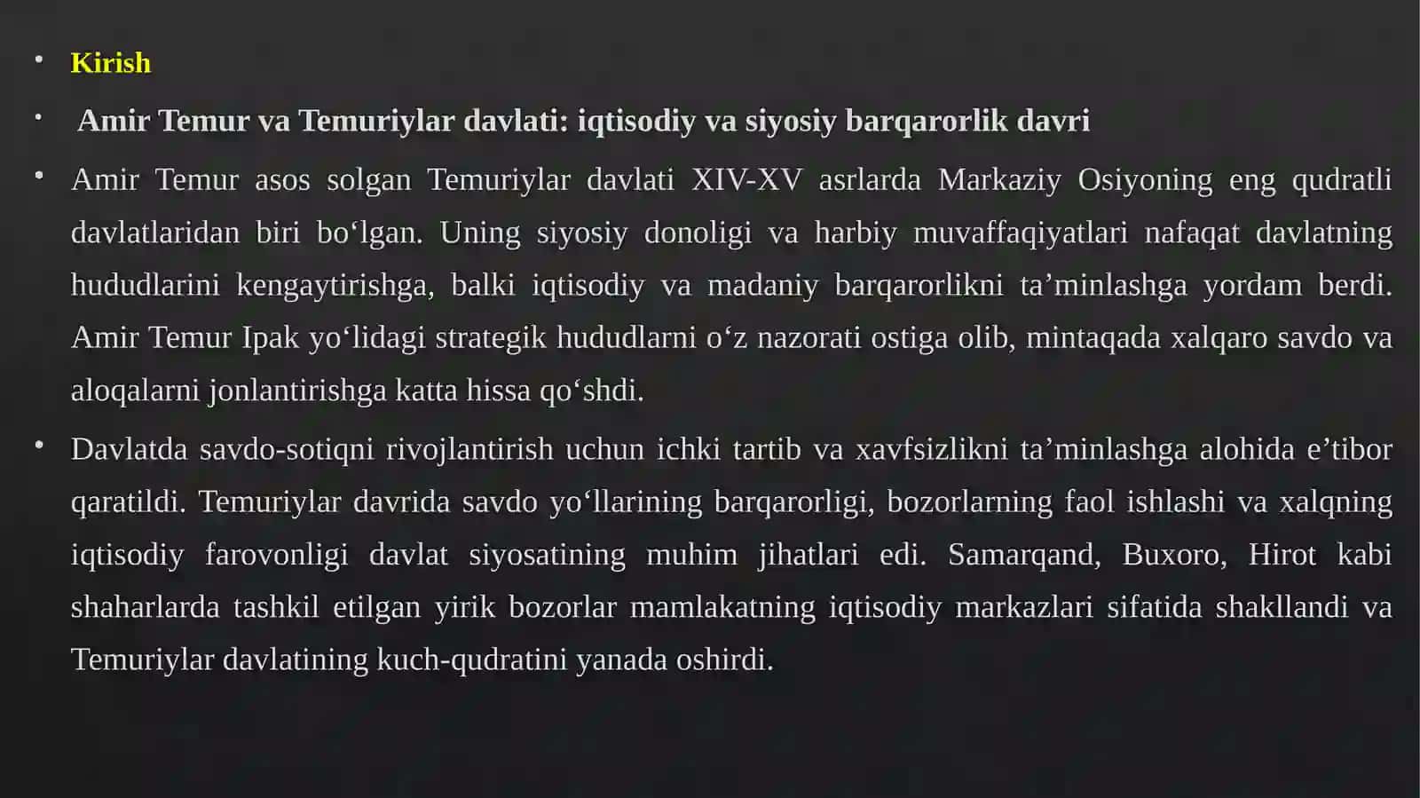 Temuriylar Davlatida Bozorlarning Ijtimoiy va Madaniy Hayotda Tutgan O‘rni 3