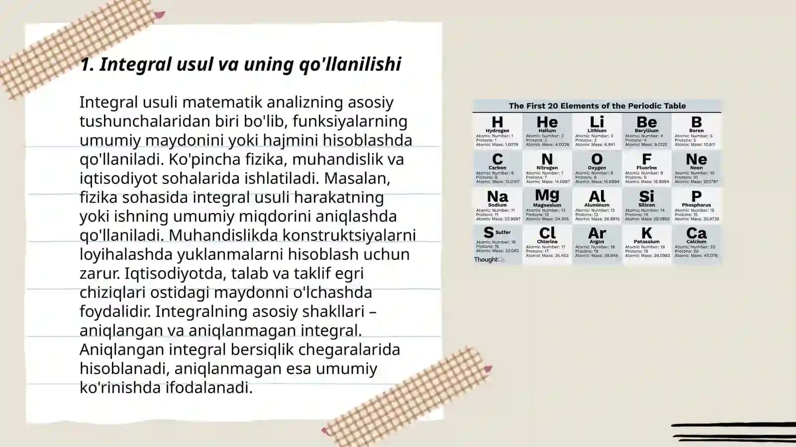 Integral usul va uning qo'llanilishi 3