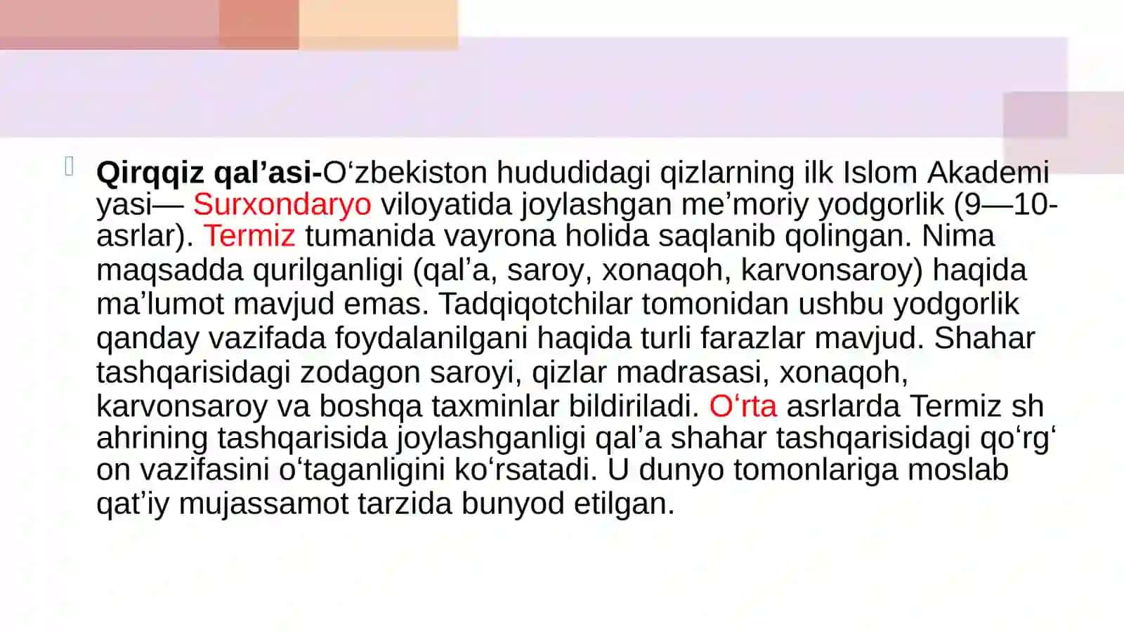 Qirqqizqal’asi 3