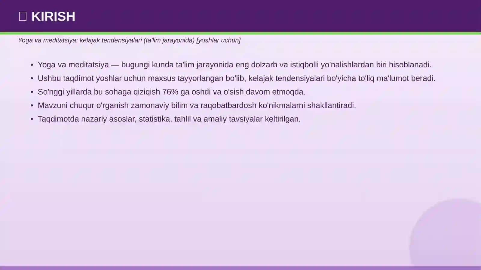 Yoga va meditatsiya: kelajak tendensiyalari (ta'lim jarayonida) [yoshlar uchun] 3