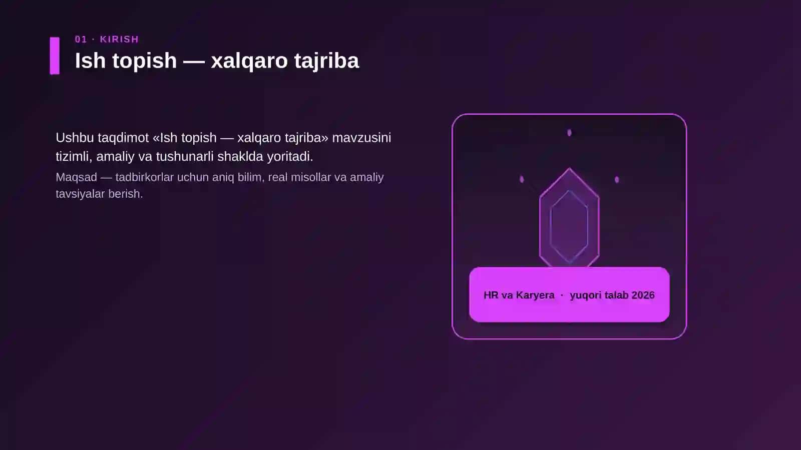 Ish topish — xalqaro tajriba 3
