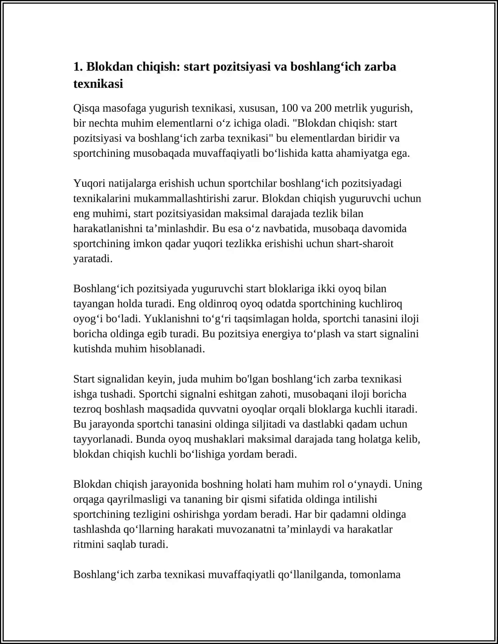 QISQA MASOFAGA YUGIRISH TEXNIKASI 3