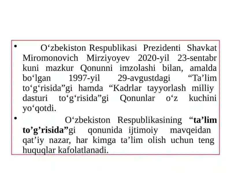 Oʻzbekiston Respublikasida taʼlim tizimini rivojlantirishning konseptual asoslari 3