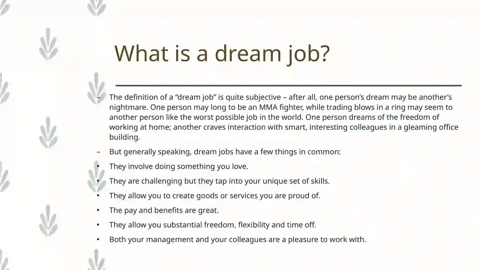 Dream jobs 3