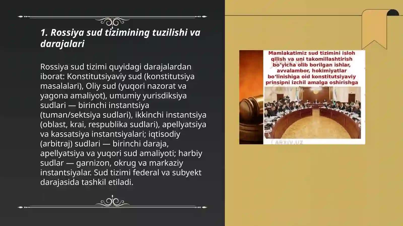 Rossiyada sud tizimi va malumotlar 3