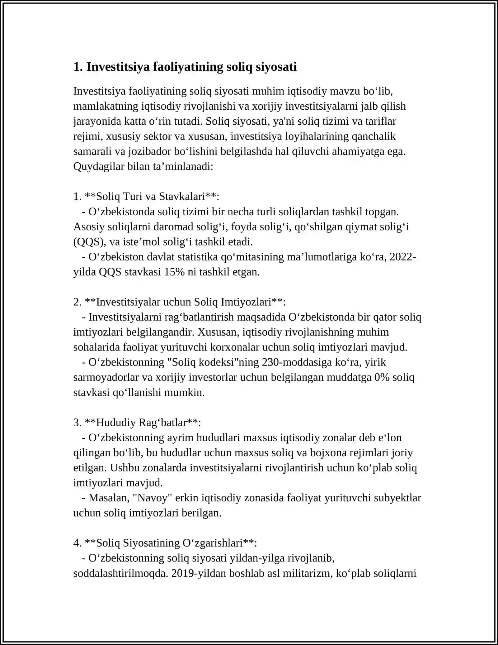 CHET EL INVESTITSIYALARI HARAKATINI SOLIQ MEXANIZMI ORQALI TARTIBGA SOLISH MASALALARI 3