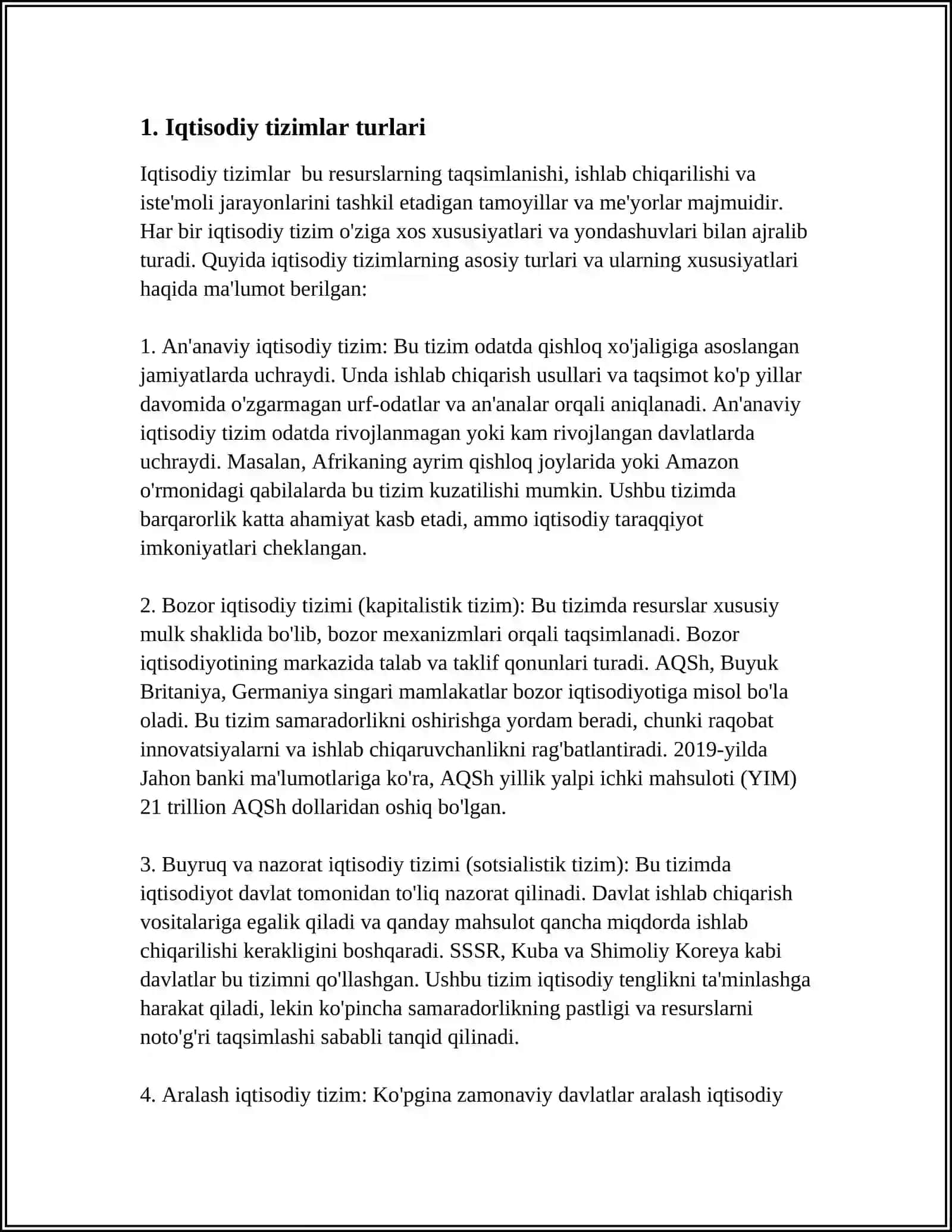 IQTISODIY IJTIMOIY TIZIMLAR VA MULKCHILIK MUNOSABATLARI 3