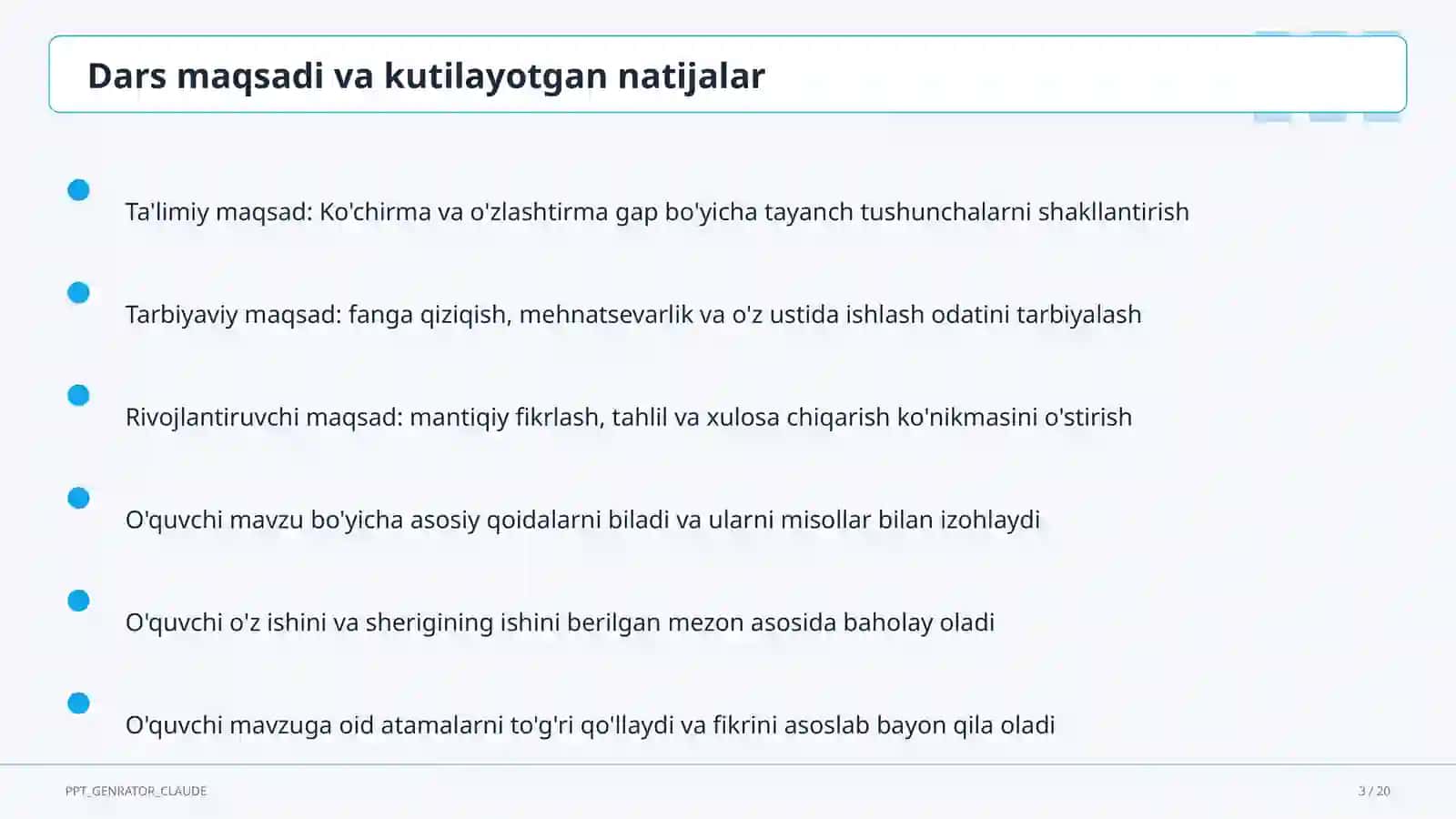 Ko'chirma va o'zlashtirma gap (9-sinf) 3