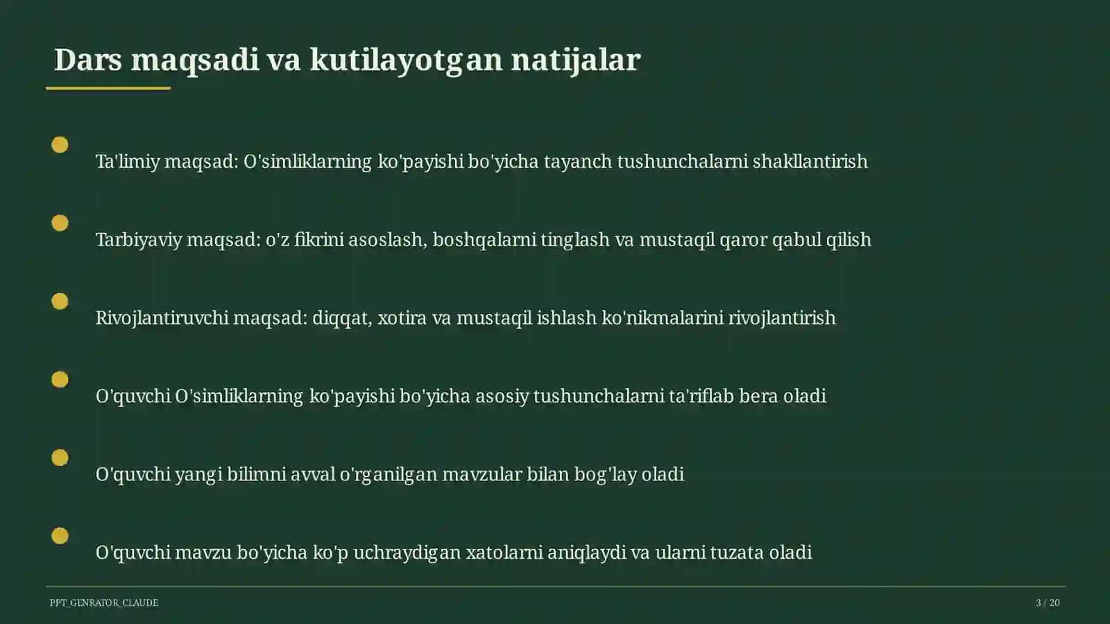 O'simliklarning ko'payishi (3-sinf) 3