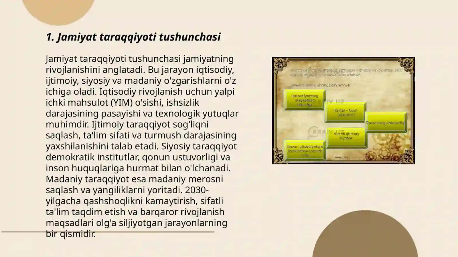 Jamiyat taraqqiyot tarixning mazmuni yo'nalishlari va konsepsiyalari 3