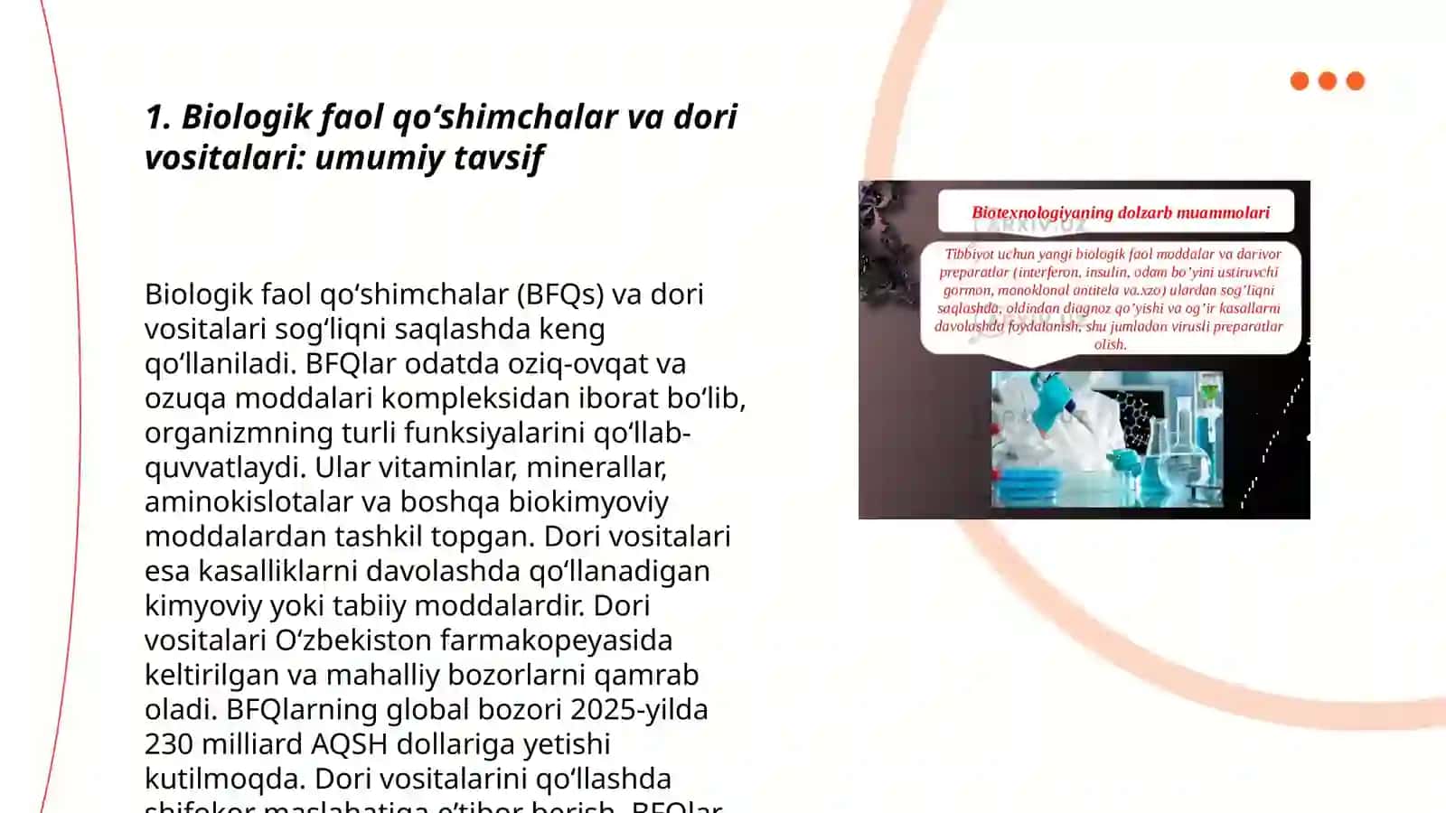 Biologik faol qoʻshimchalar va dori vositalarining qiyosiy tahlili 3