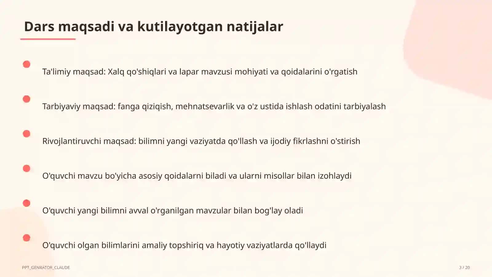 Xalq qo'shiqlari va lapar (3-sinf) 3