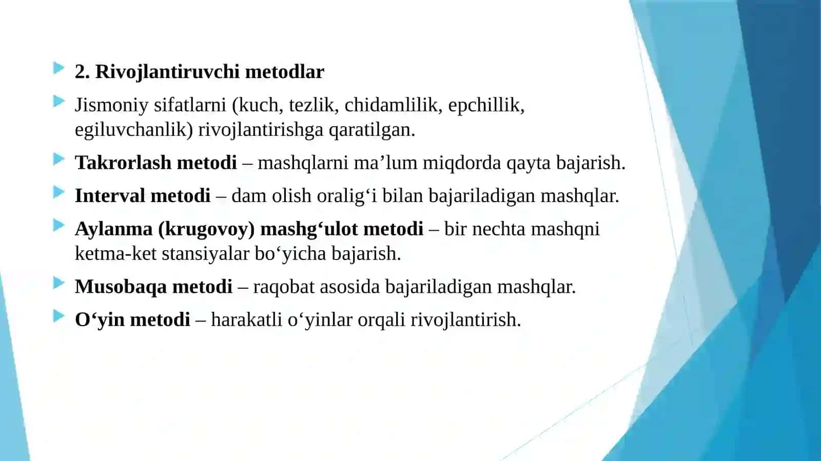 Jismoniytarbiya fanida qo‘llaniladigan metodlar 3