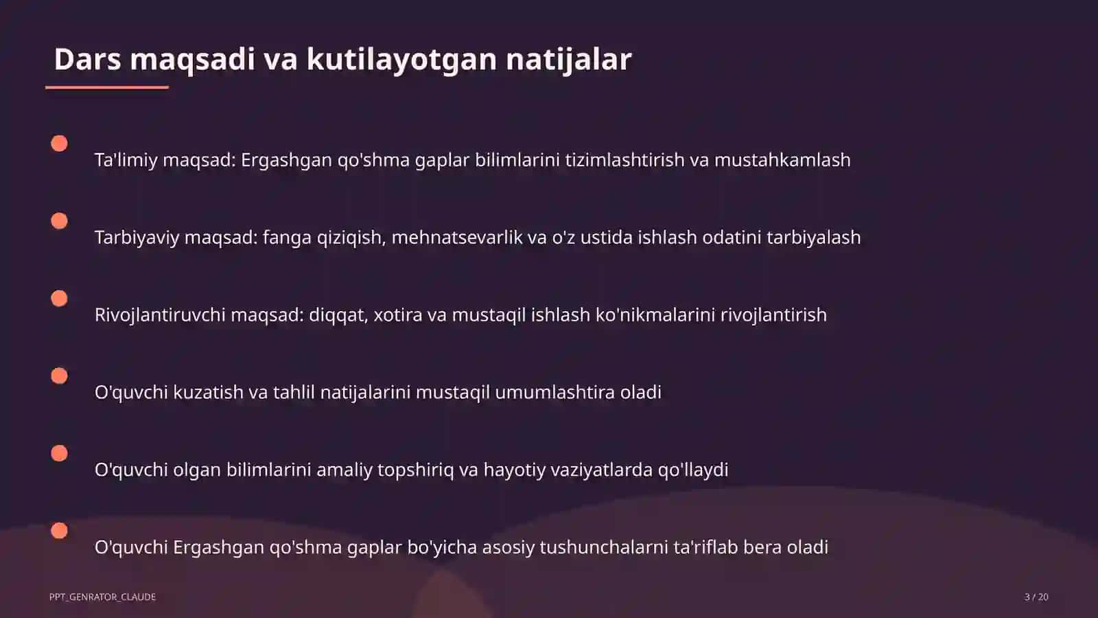Ergashgan qo'shma gaplar (9-sinf) 3