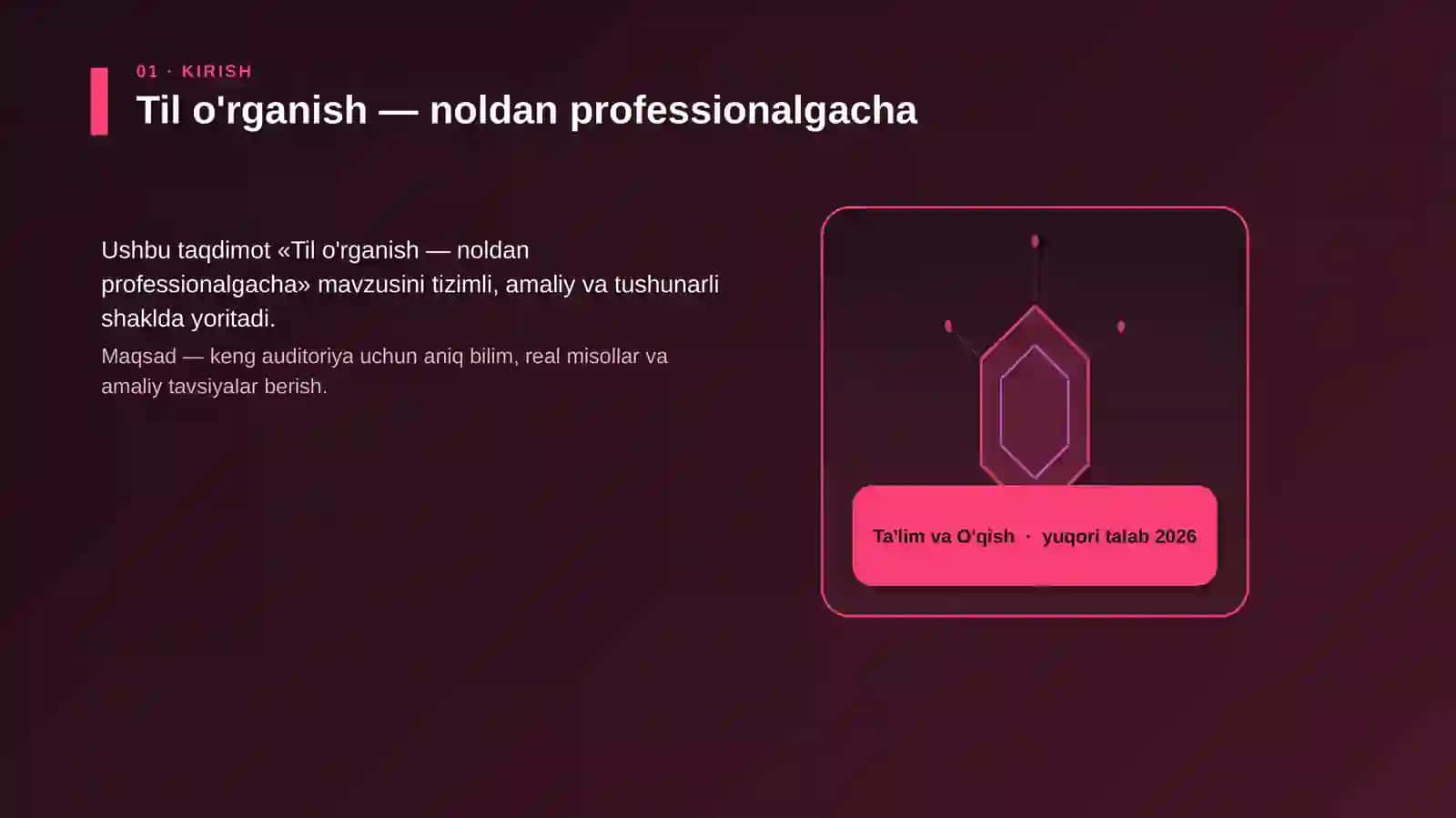 Til o'rganish — noldan professionalgacha 3