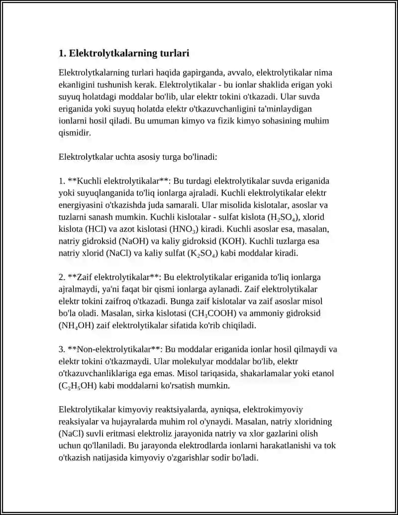 SUYIQLIKLARDA ELEKTR TOKI.ELEKTROLIZ HOZISASI FARADEY QONUNLARINI ÓRGANISH 3