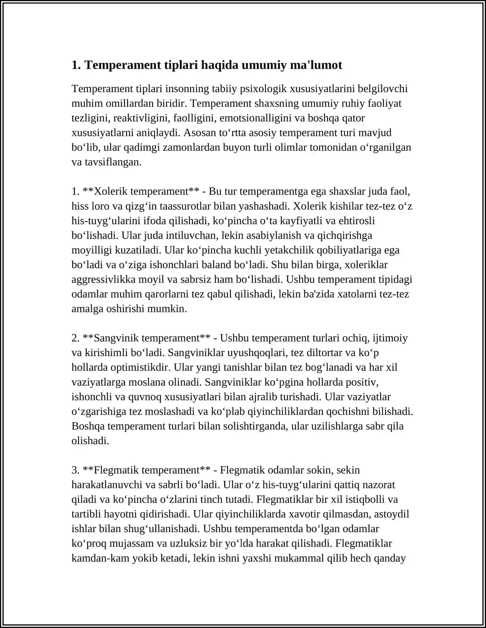 TEMPERAMENT TIPLARINING TAVSIFNOMASI 3