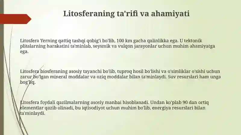 Litosferaning fizik xususiyatlari va qatlamlari 3