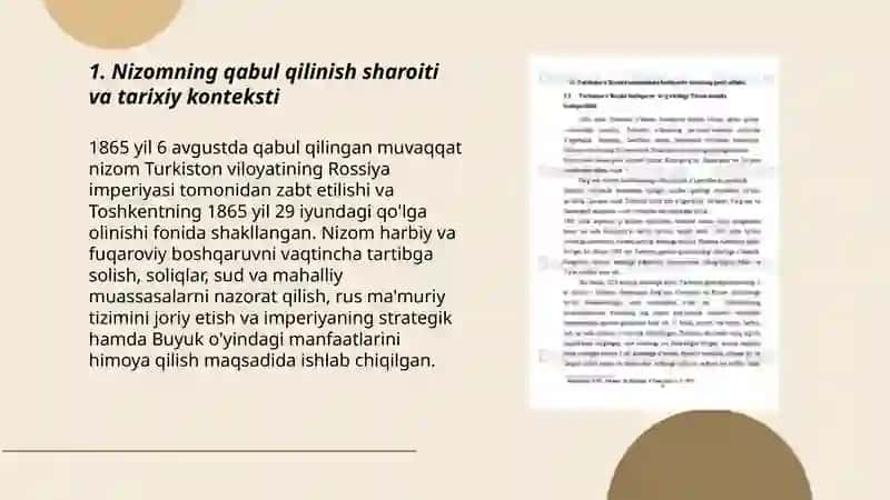 Turkistonda Viloyatini Boshqarish Tigrisidagi muvaqqat Nizom 3